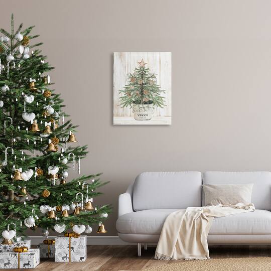 Stupell Industries Rustic Seashell Christmas Tree Canvas Wall Art